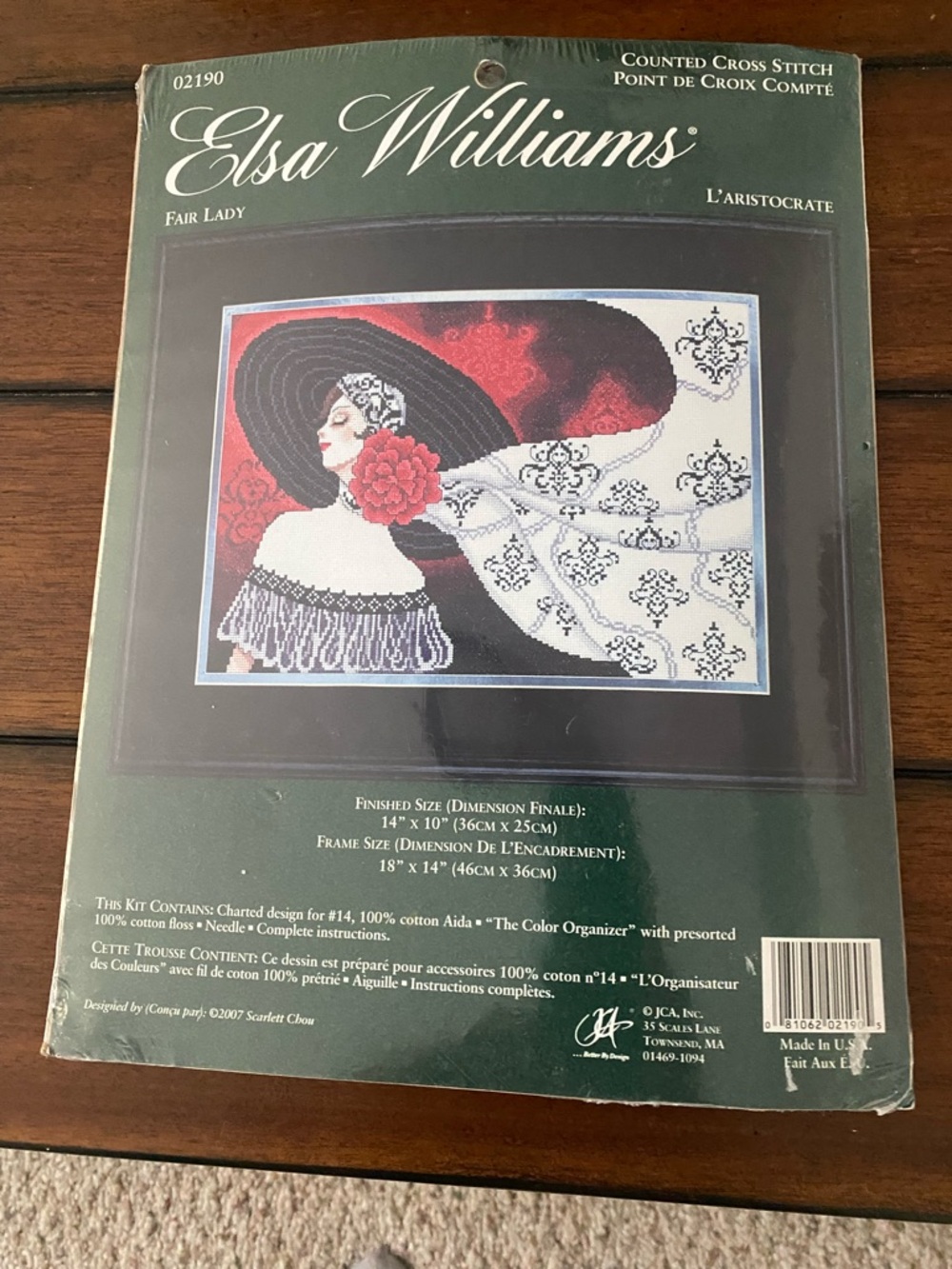 Elsa Williams Fair Lady Counted Cross Stitch Kit 02190 Scarf Flower Hat 14x10
